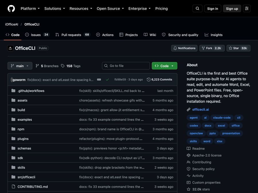 OfficeCLI: Free AI for Word, Excel and PowerPoint Files
