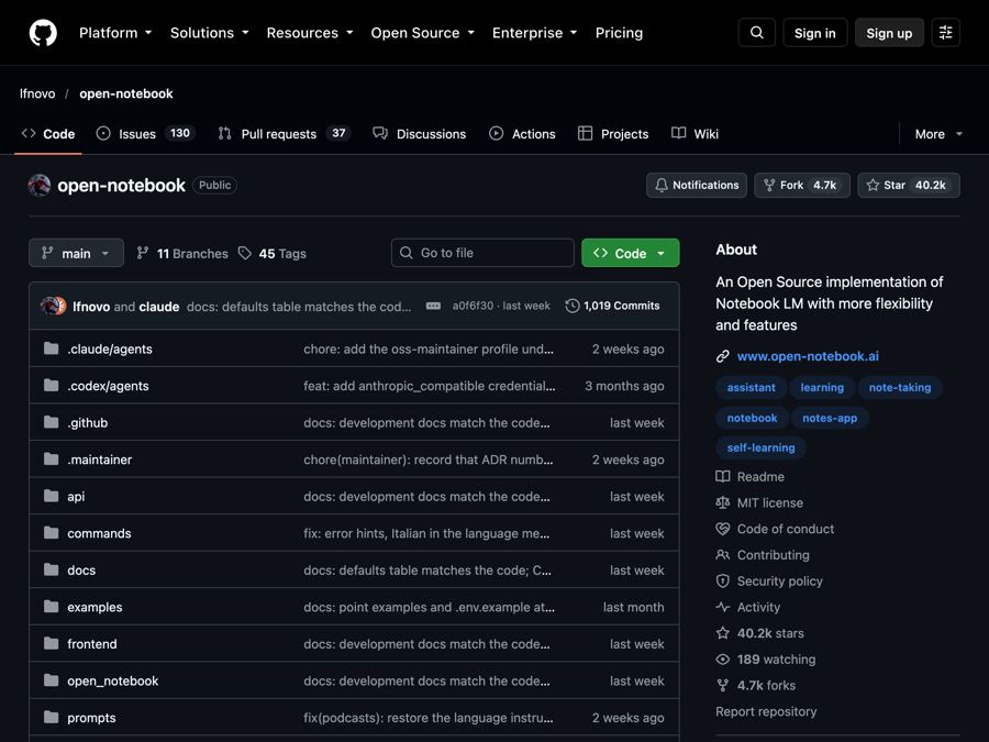 Open Notebook: A Free NotebookLM Alternative You Own