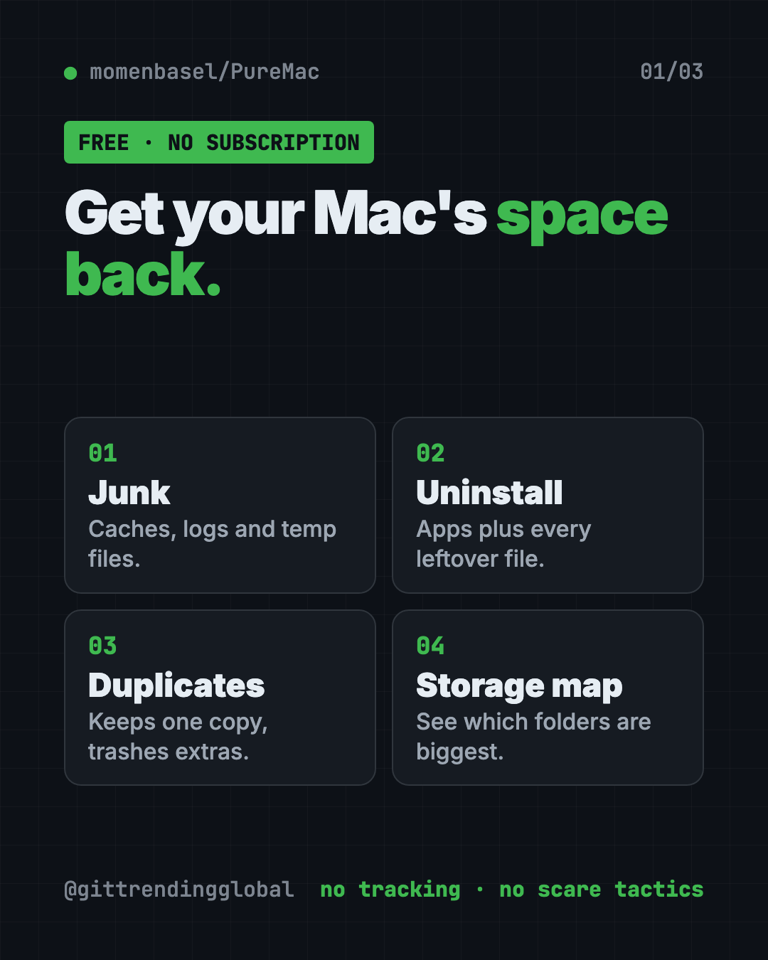 PureMac free CleanMyMac alternative: clean junk, uninstall apps fully, find duplicates, check your Mac's safety settings